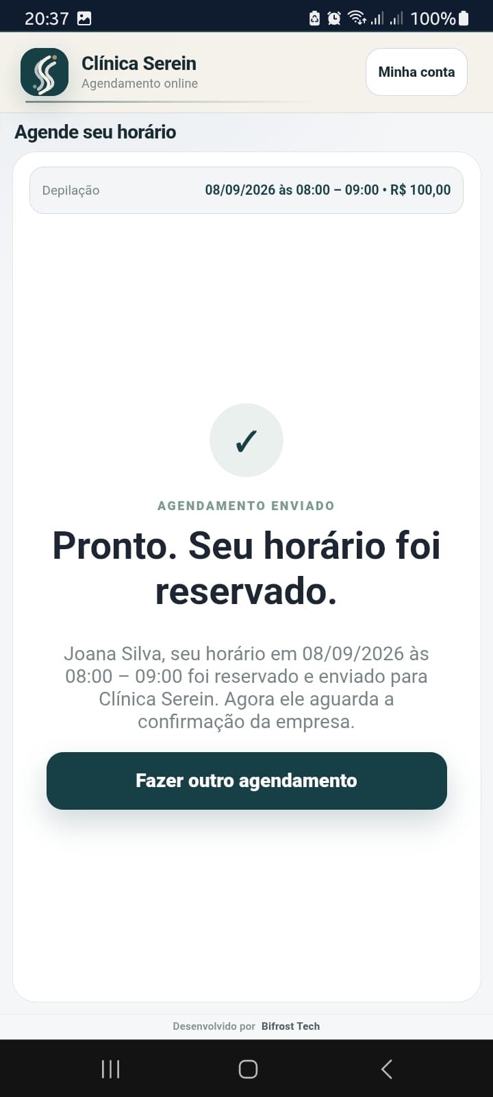 Confirmação de agendamento no Serein